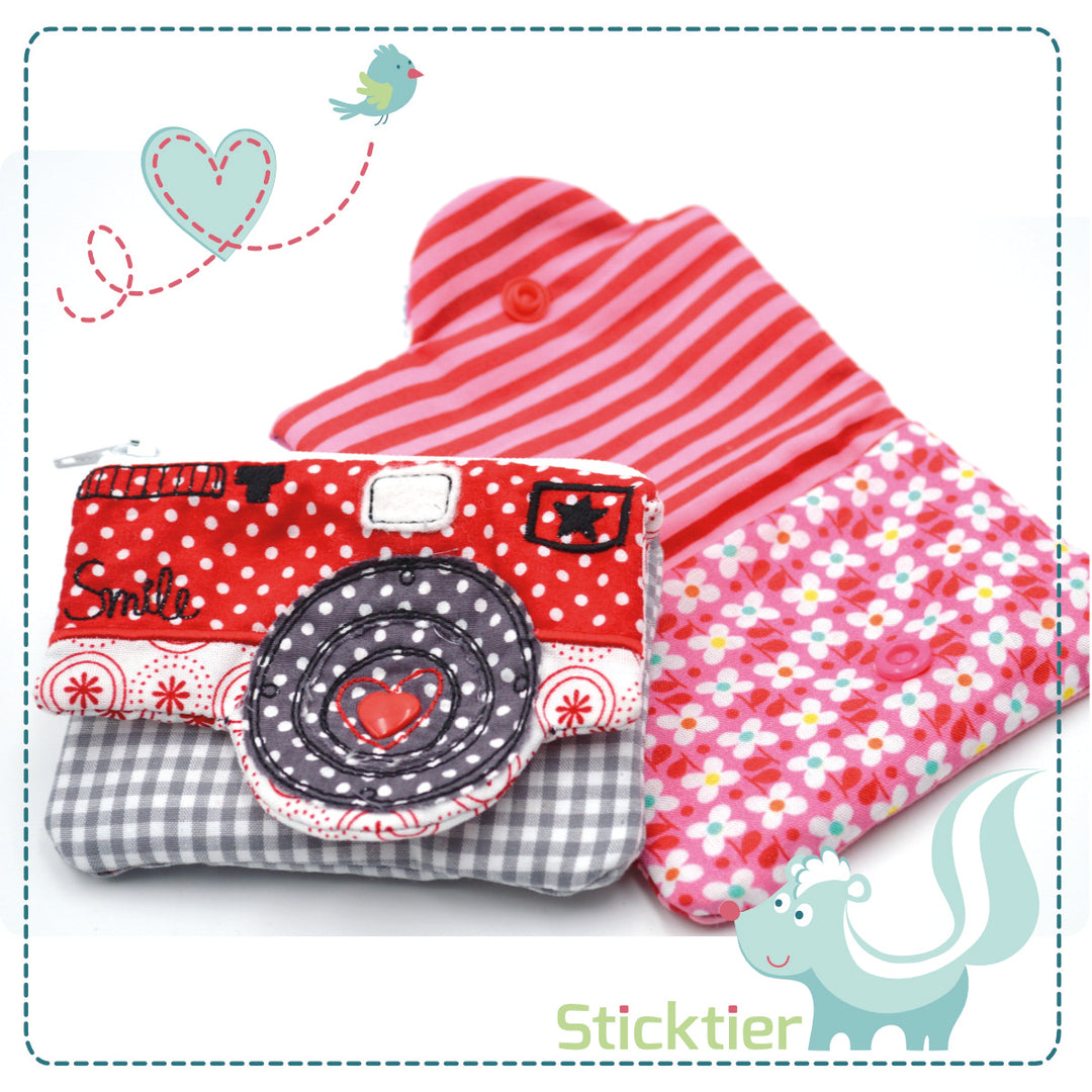 Stickdatei Geldbörse für die Stickmaschine, Stickdatei von Sticktier, Brustbeutel selbstgemacht