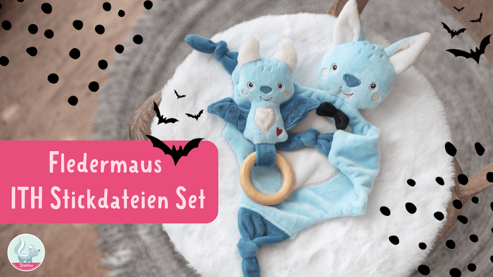 ITH - Stickdatei Kuscheltier Fledermaus selber machen