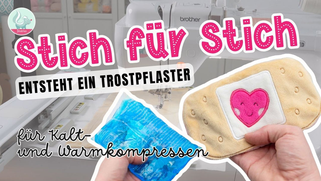 Kühlpad-Hülle selber sticken: Trostpflaster ITH