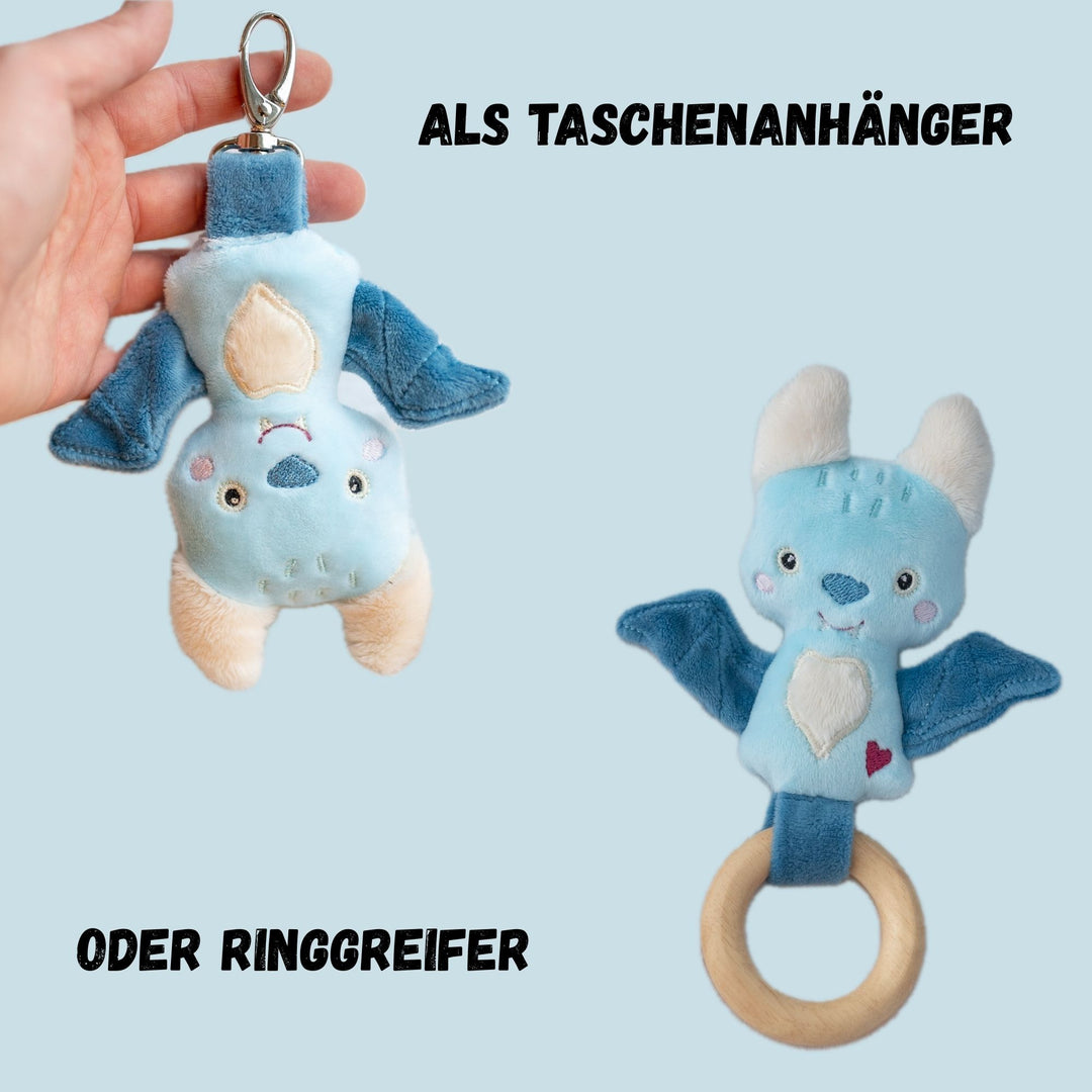 Schultaschenanhänger Fledermaus Stickdatei für Halloween
