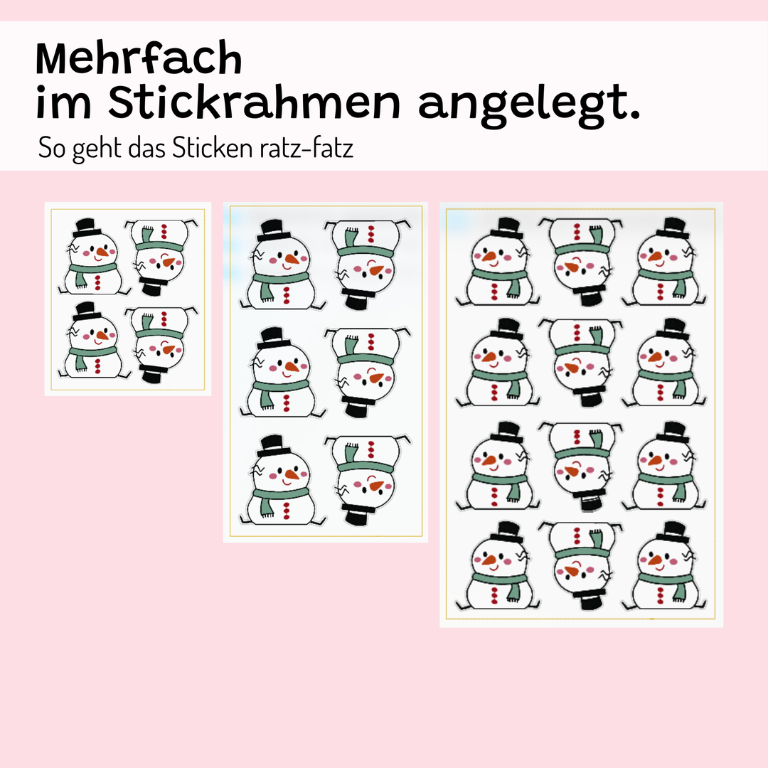 Stickdatei Schneemann mit Schokoladen-Versteck | ITH