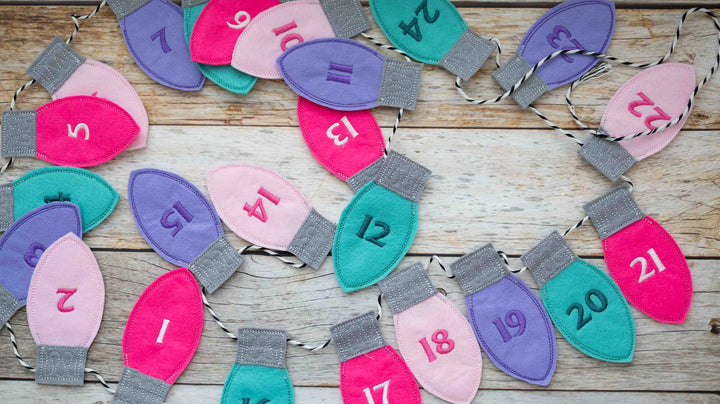 ITH Stickdatei lichterkette Adventskalender