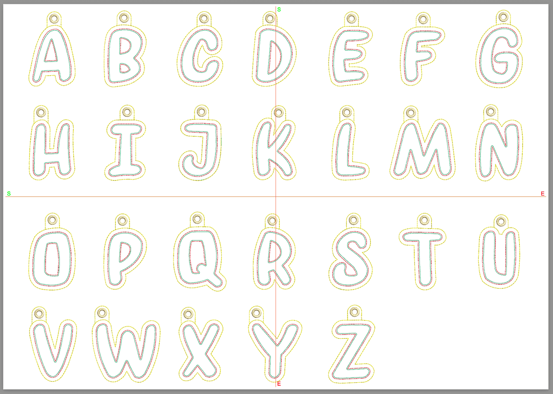 Buchstaben-Anhänger 3D - Sticktier