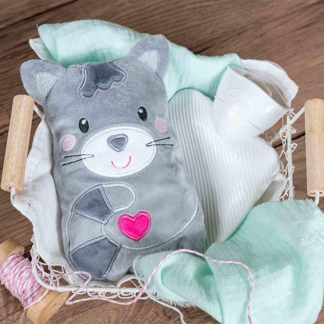 Katze Wärmflaschenhülle mit Hotelverschluss