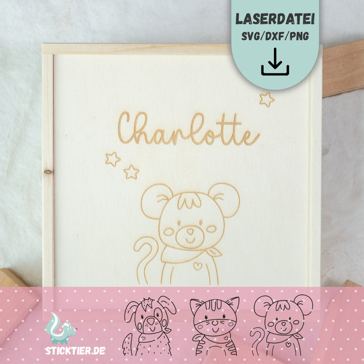 Laserdatei Hund Katze Maus 