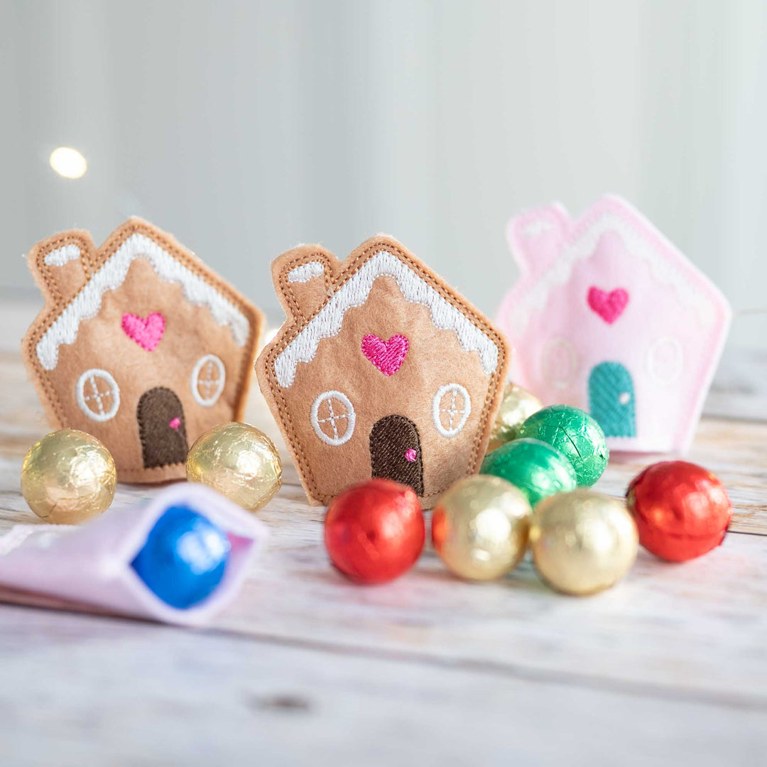 ITh Stickdatei Lebkuchenhaus mit Schokoladenversteck
