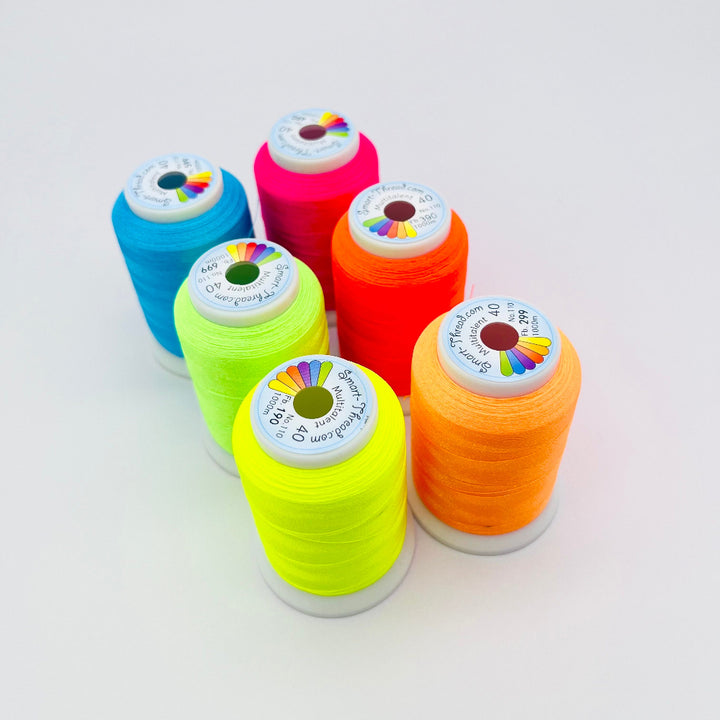 Neon Stickgarn Multitalent® 40 – 1000 m | Leuchtendes Stickgarn von Smart-Thread