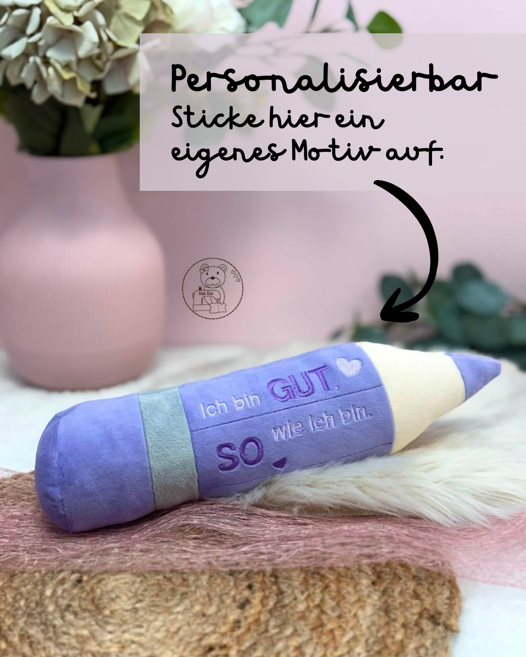 ITH Stickdatei Plüsch Buntstift