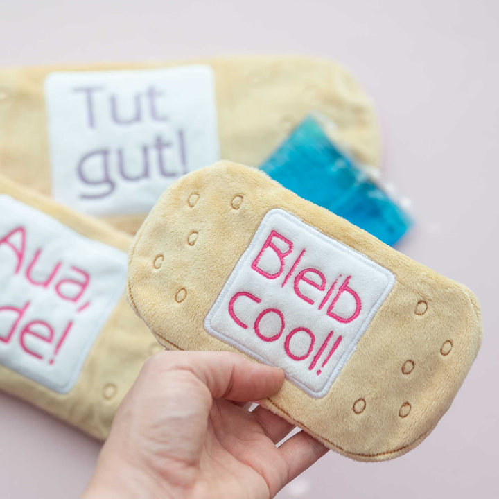 ITH-Stickdatei Trostpflaster - 3 Sprüche - Bezug für Kühl- &amp; Wärmekissen