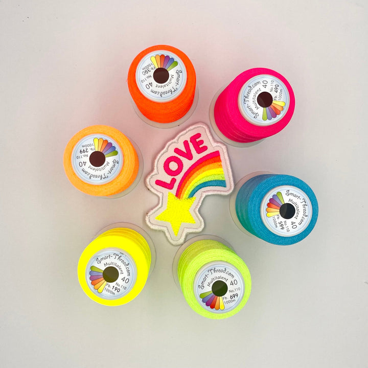 Neon Stickgarn Multitalent® 40 – 1000 m | Leuchtendes Stickgarn von Smart-Thread