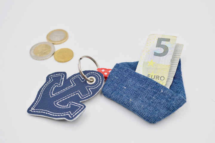 ITH Stickdatei 10x10 Schlüsselanhänger Boot mit Tasche - Sticktier