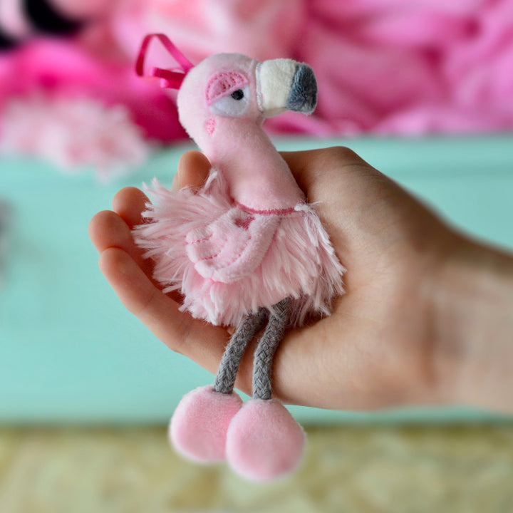 Flamingo Stickdatei für den 10x10 Stickrahmen, Schlüsselanhänger gestickt, Kuscheltier Stickdatei