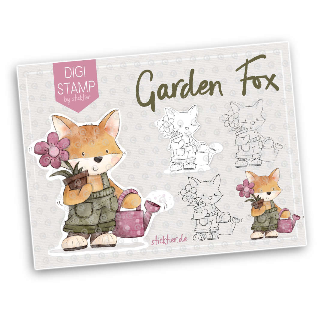 Digistamp Garten Fuchs vorlage