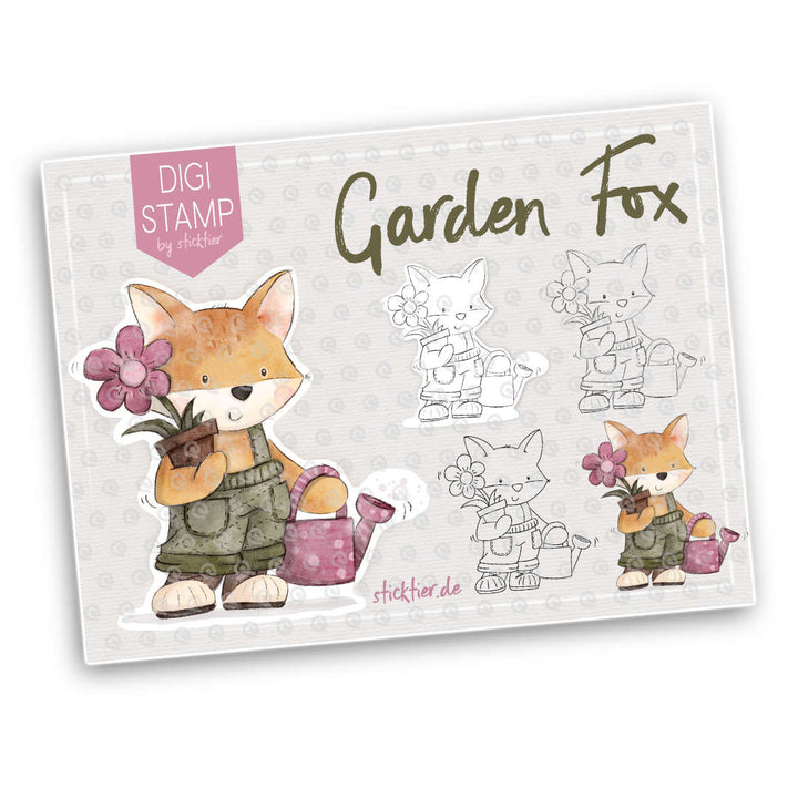 Digistamp Garten Fuchs vorlage