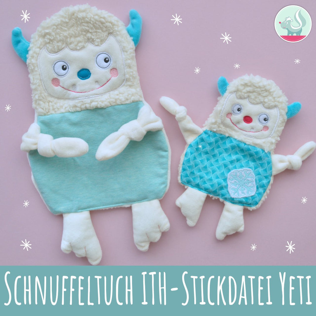 Schmusetuch Stickdatei - Yeti- Stickdatei für Jungs