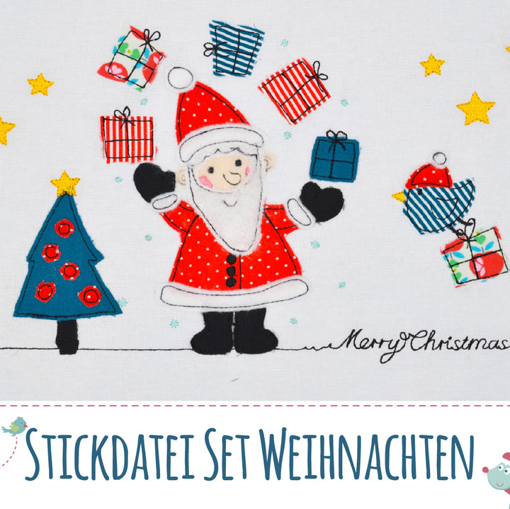 Stickdatei Weihnachtsmann Set