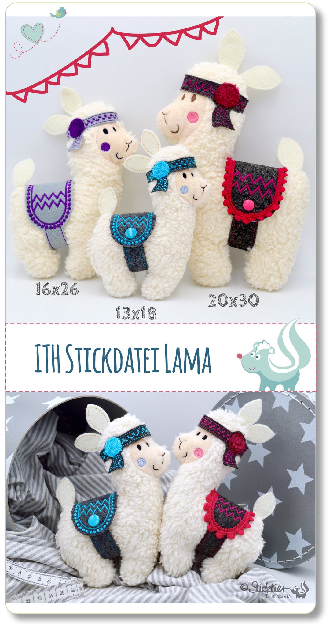 ITH-Stickdatei LAMA - Sticktier