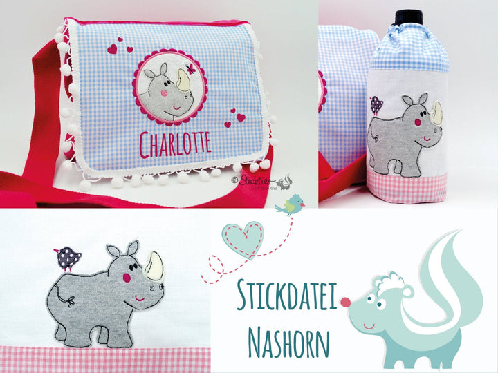 Stickdatei Nashorn 2 er Set - Sticktier