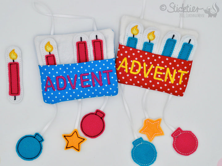 Stickdatei ITH Mini Adventskranz Weihnachten für den 10x10 Stickrahmen - Sticktier