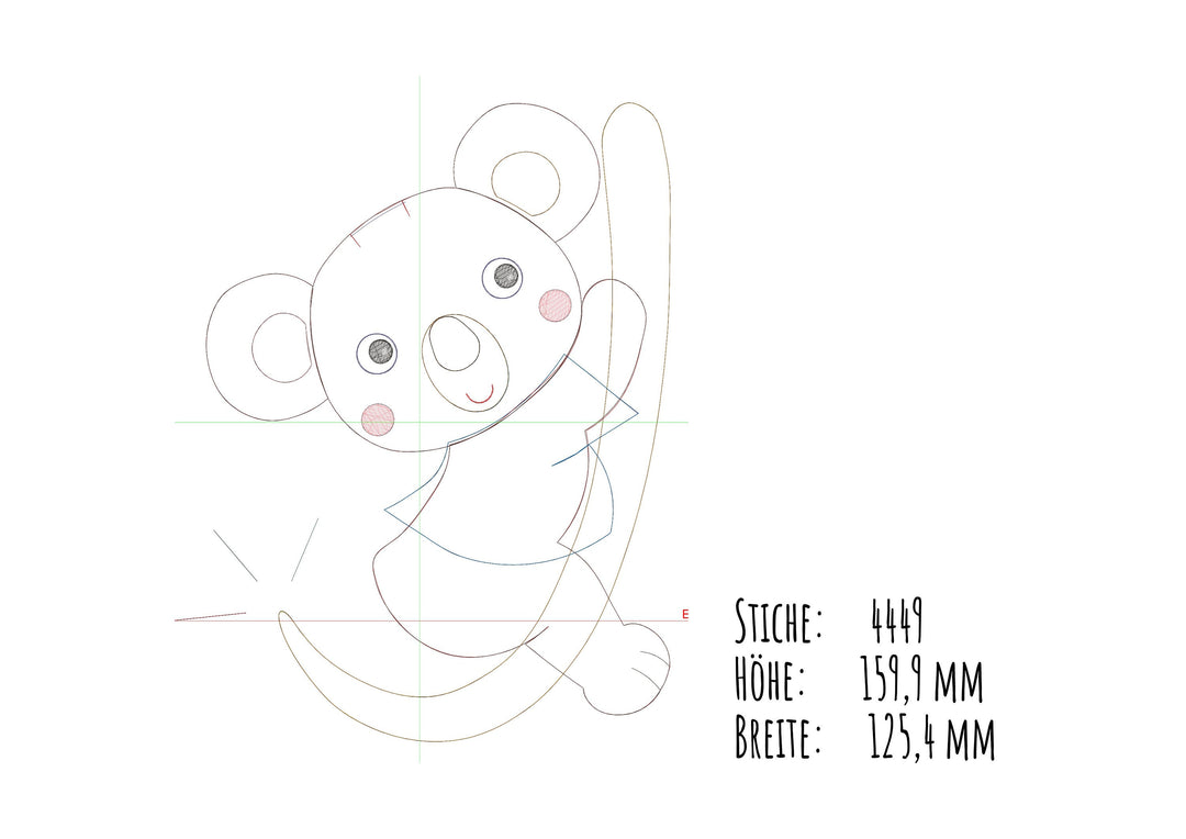Stickdatei Koala auf Ast