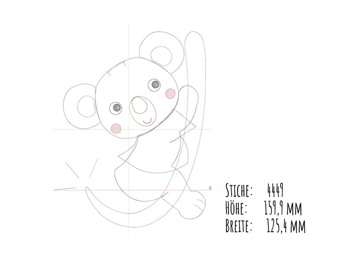 Stickdatei Koala auf Ast