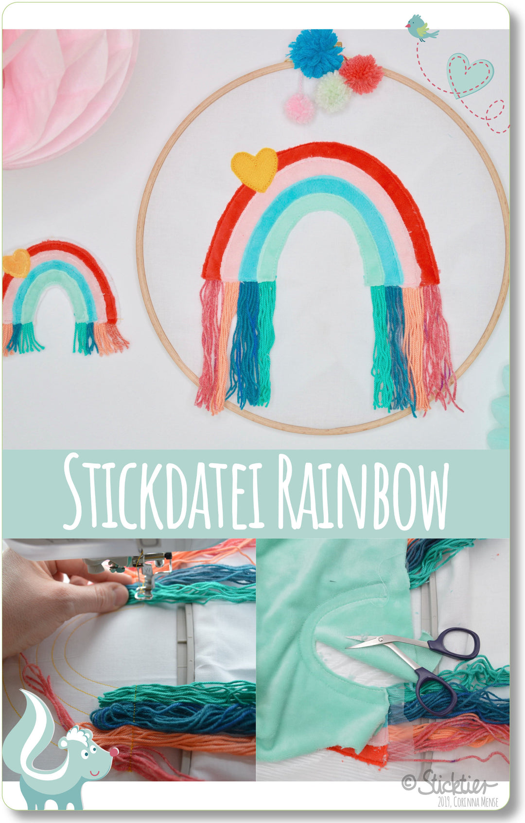 Stickdatei Regenbogen - Sticktier