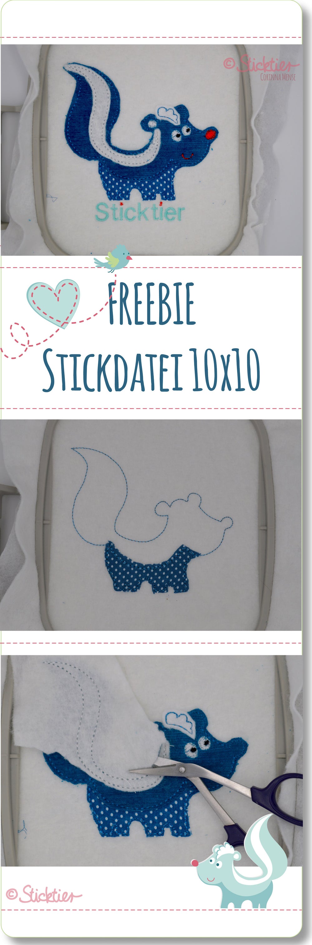 Stickdatei Sticktier Freebie - Sticktier